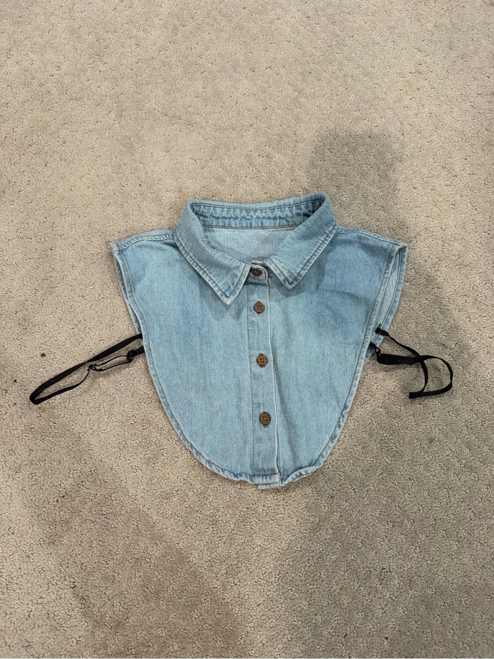 Light Wash Denim Detachable Shirt Collar